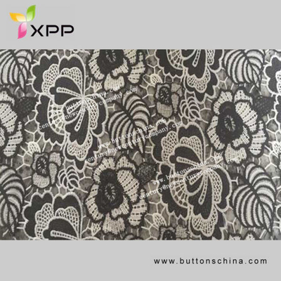 Cotton Water-Solute Lace Fabric with Black Color Popular in 2019